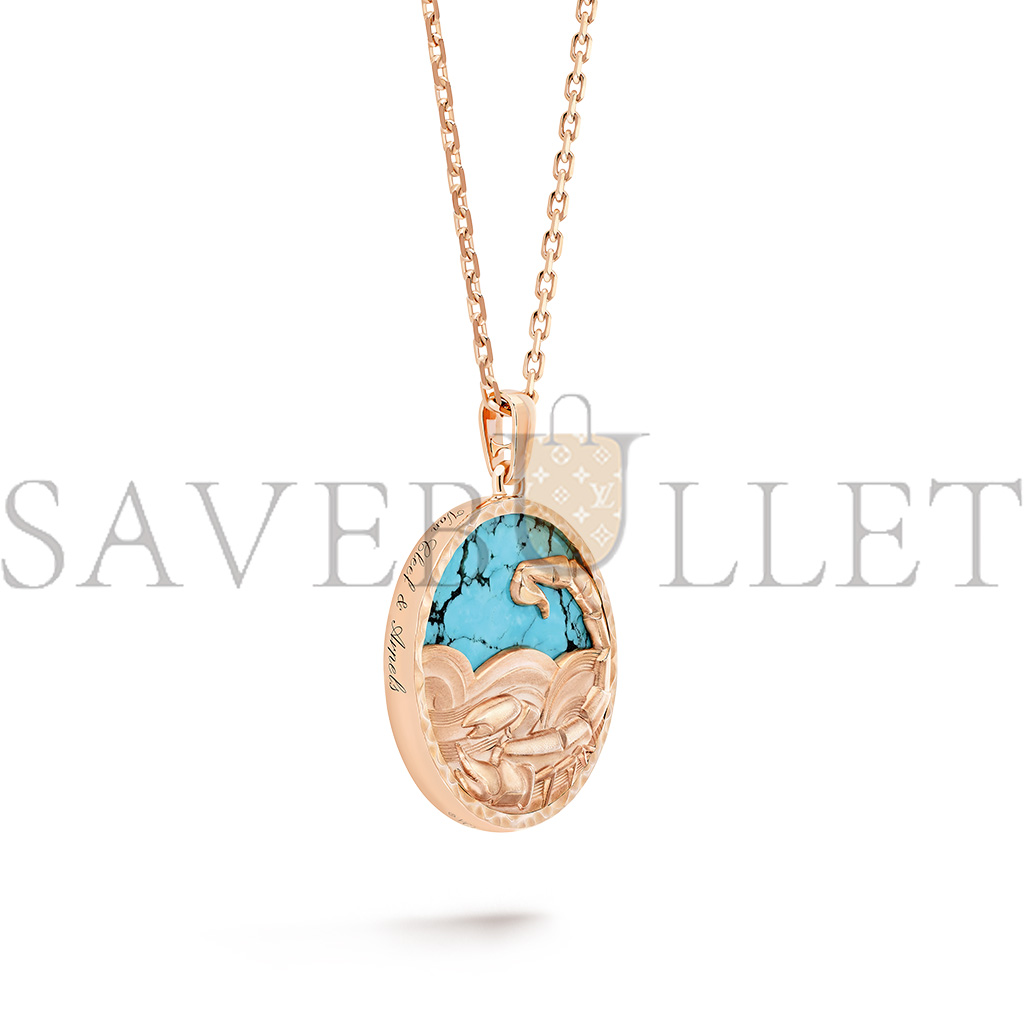 V*N CL*F arpels zodiaque long necklace scorpii (scorpio) - rose gold, turquoise  vcarp9rh00
